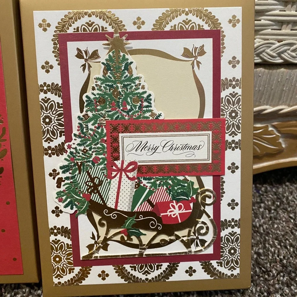 New Sealed Anna Griffin 5 sets (50ct) handmade Holiday Cards Envelopes Christmas